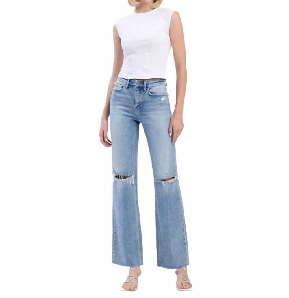 NEW FLYING MONKEY glorietta high rise slim fit wide leg jeans in light wash